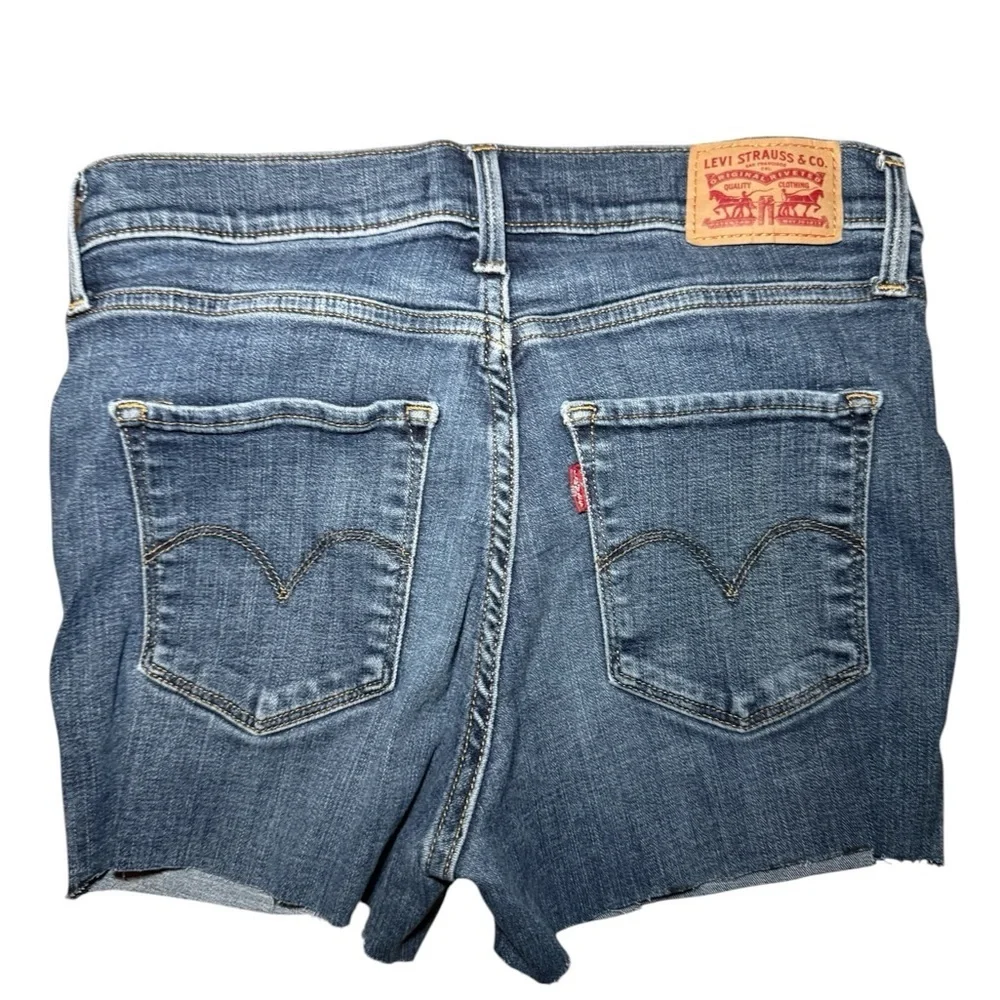 Levi's 311 Blue Denim Shaping Skinny Cutoff Shorts Size 28